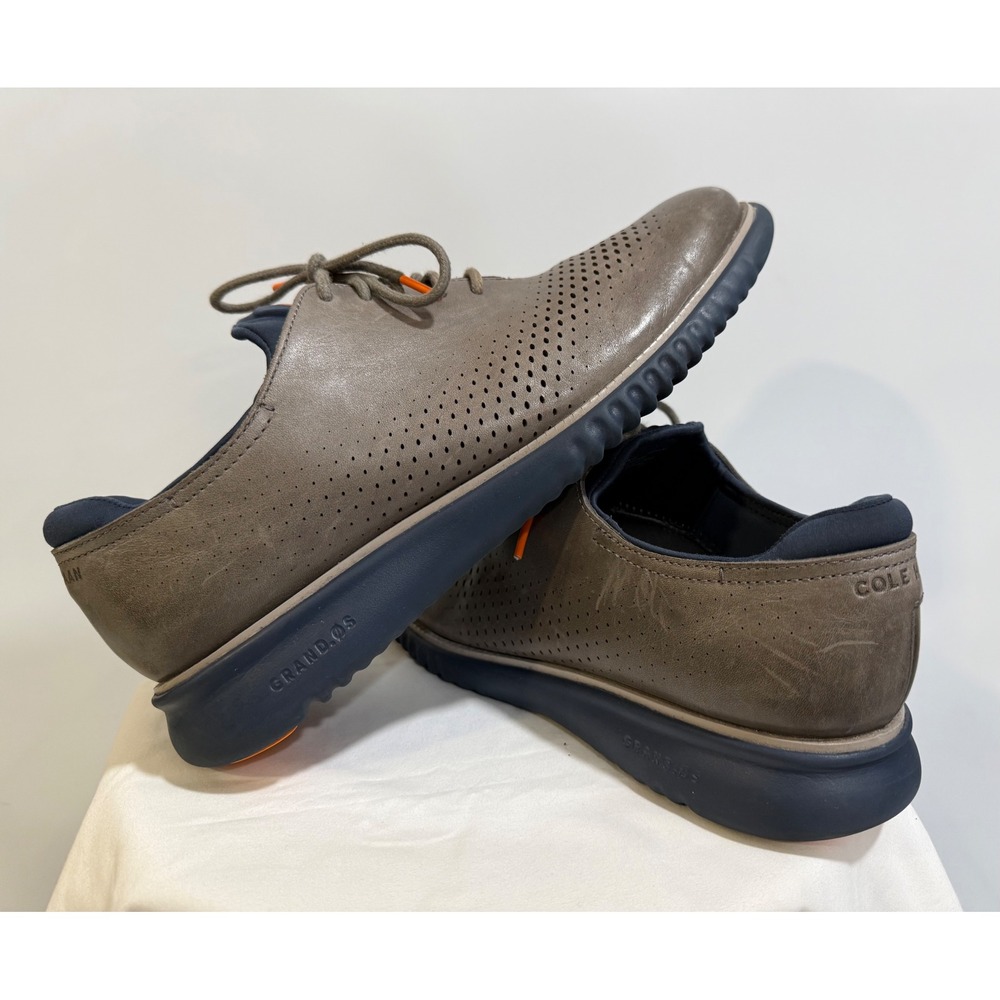 Cole Haan Zerogrand Laser Wingtip Oxford Mens 10.5 M Grey Brown Navy C34500